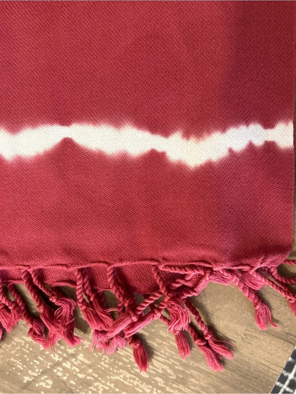 Festival Travel Towel Tie Dye Burgundy Red White 36 x 65 NEW